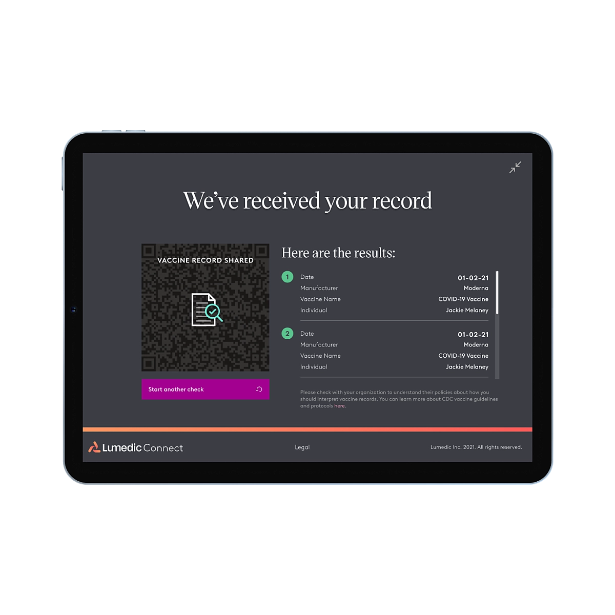 Image of We received your record circlecrop2